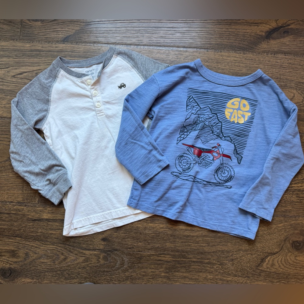 Kids Long Sleeve Henley and Graphic Tee Set